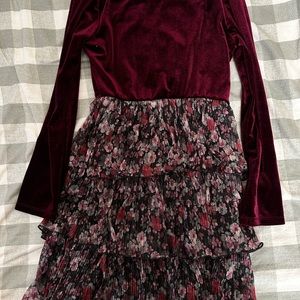 Burgundy girl dress